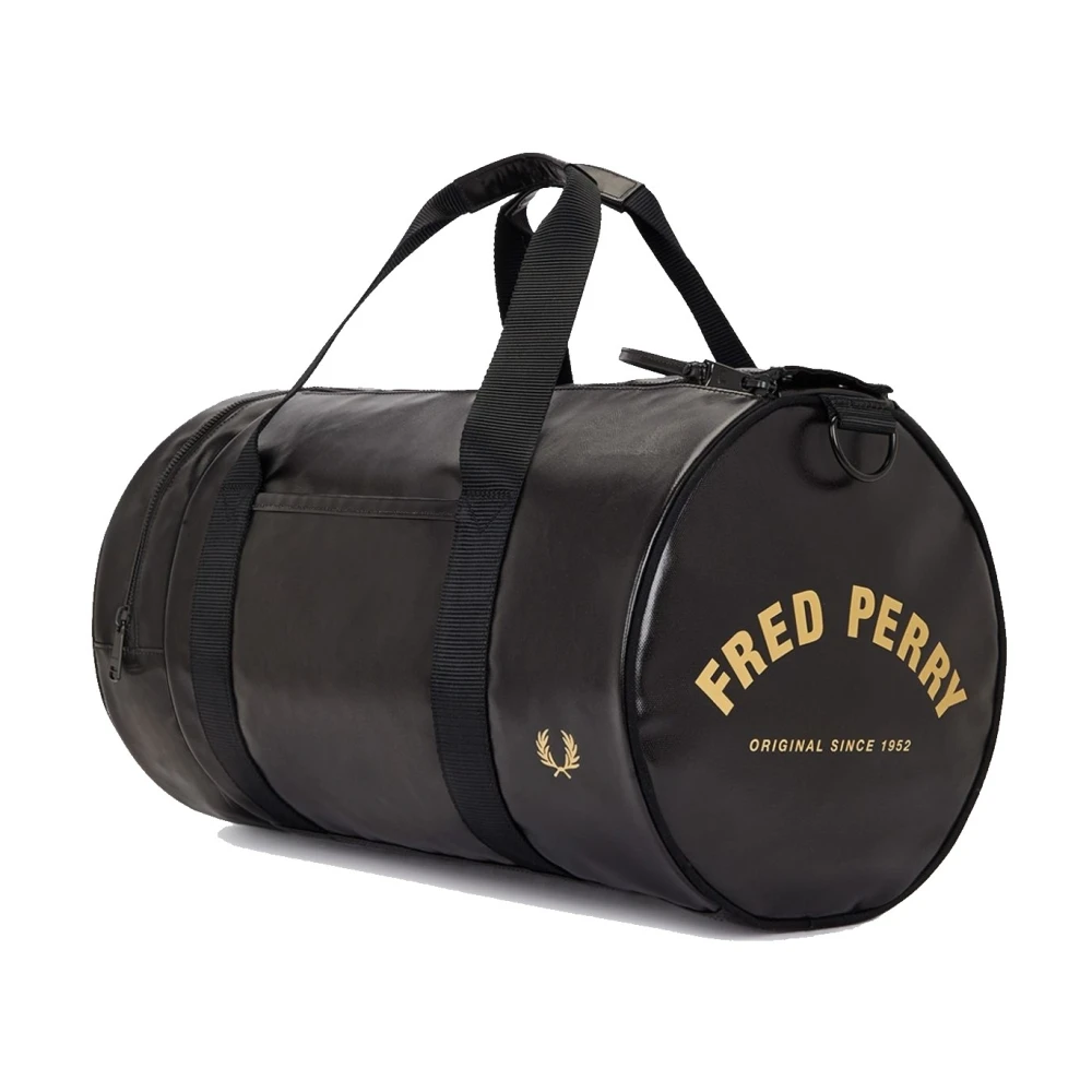 Fred Perry Barrel Bag Zwart & Goud Black Dames