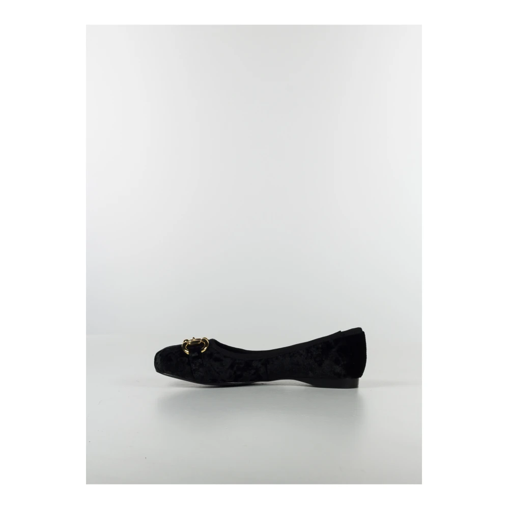 Jeffrey Campbell Velvet Gesp Ballerina Black Dames