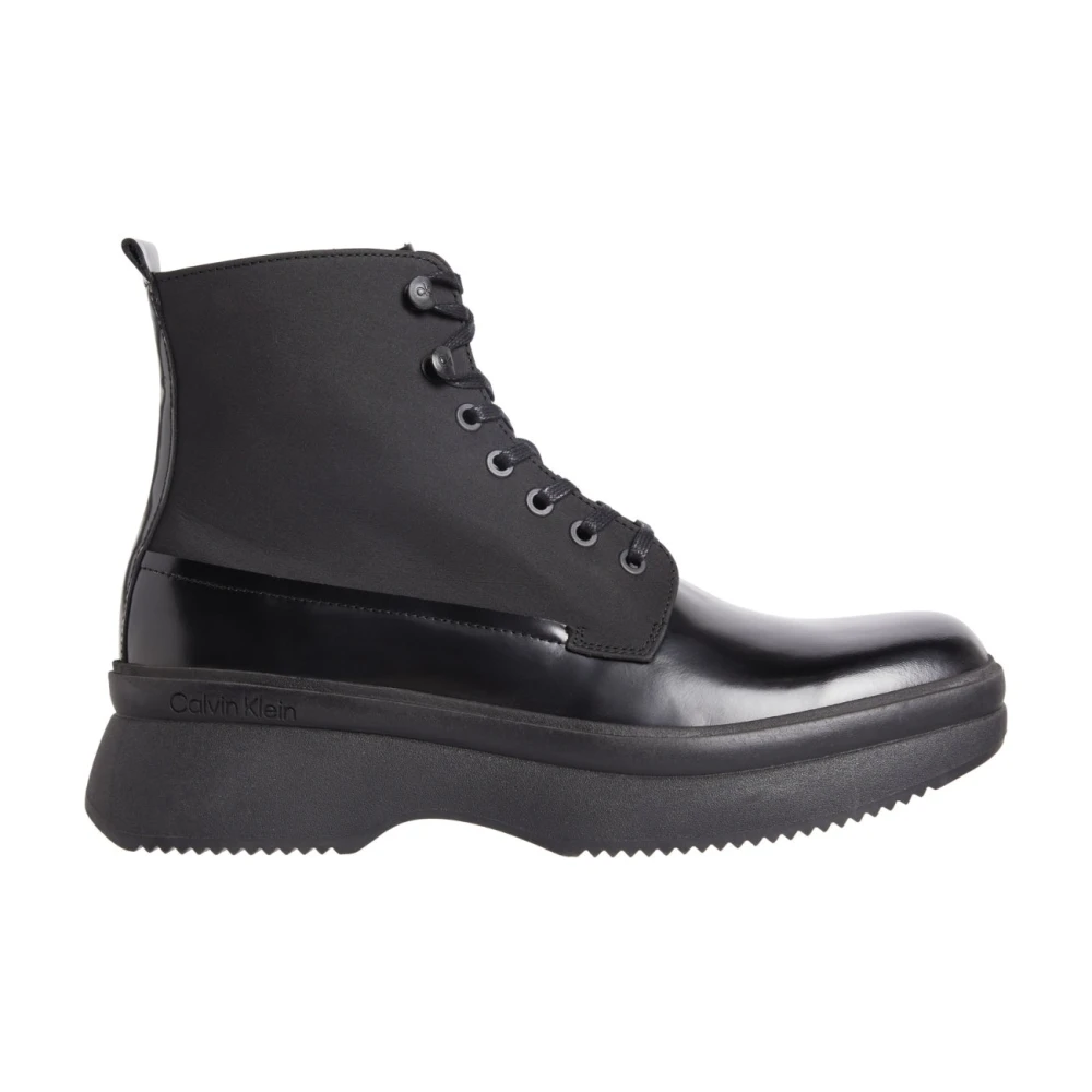 Calvin Klein Men's Black Lace-Up Boot Mix