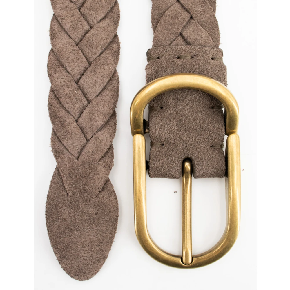 BRUNELLO CUCINELLI Geweven messing gesp riem Brown Heren