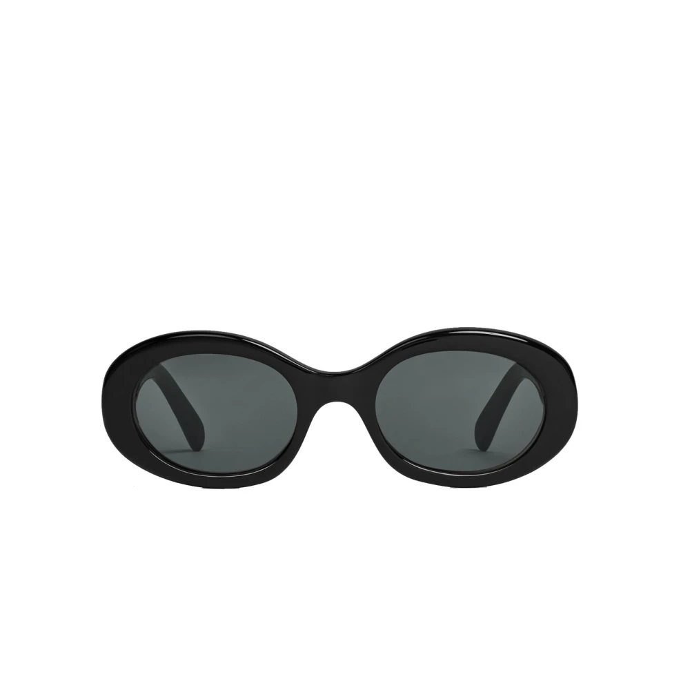Celine Svarta ovala solglasögon med gråa linser Black, Dam