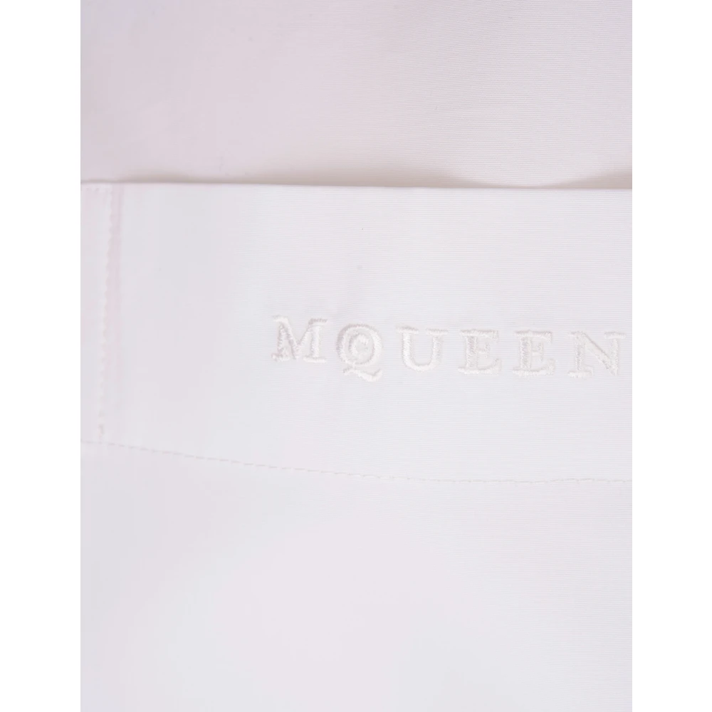 alexander mcqueen Witte Militaire Shirt met Italiaanse Kraag White Dames