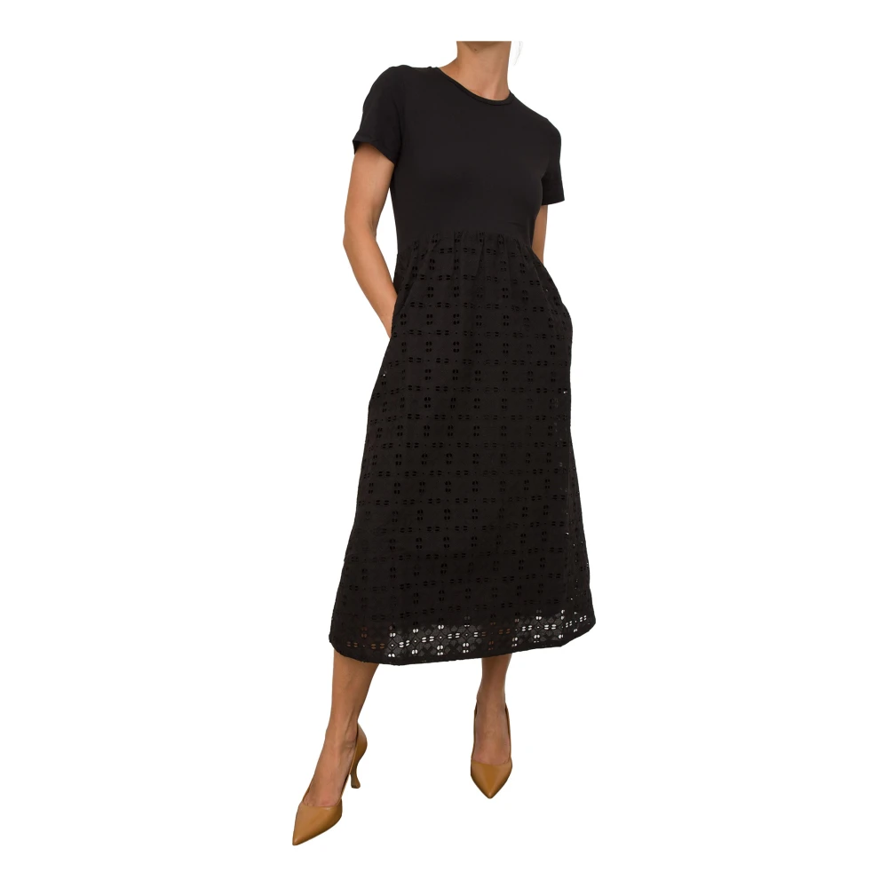 Twinset Midi Jurk met Koordzoom Black Dames