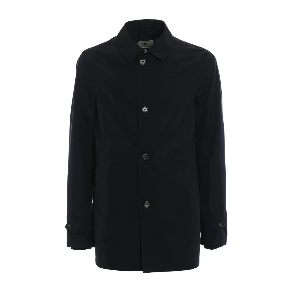 Kired Blauwe winddichte regenjas met knoopsluiting Black Heren