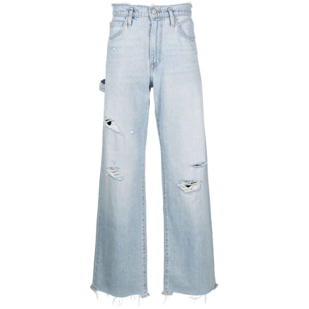 ERL Lichtblauwe Denim Jeans met Ripped Details Blue Heren