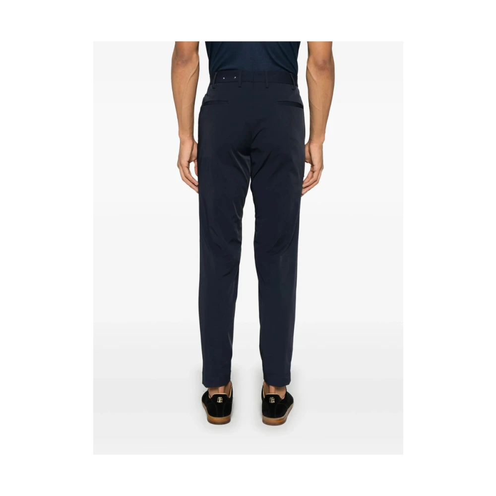 Incotex Navy Blue Front Button Broek Blue Heren