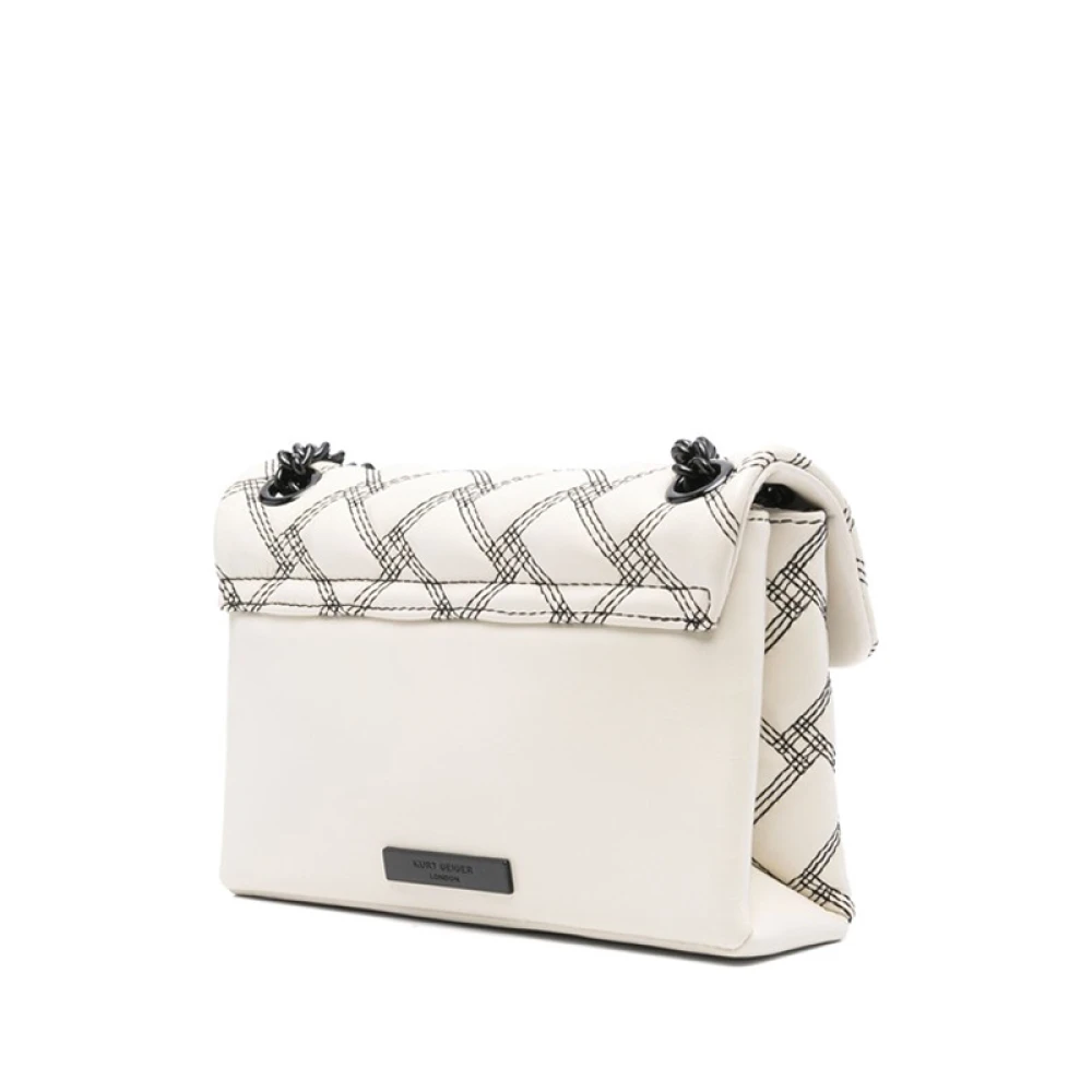 Kurt Geiger Witte Schoudertas met Kettingriem White Dames