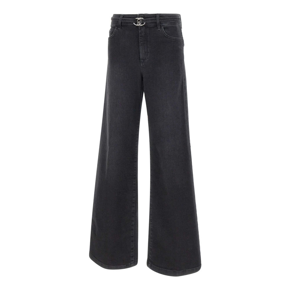 Liu Jo Women's Black Flared Jeans With Belt - Wide Jeans - W29 - Jeans