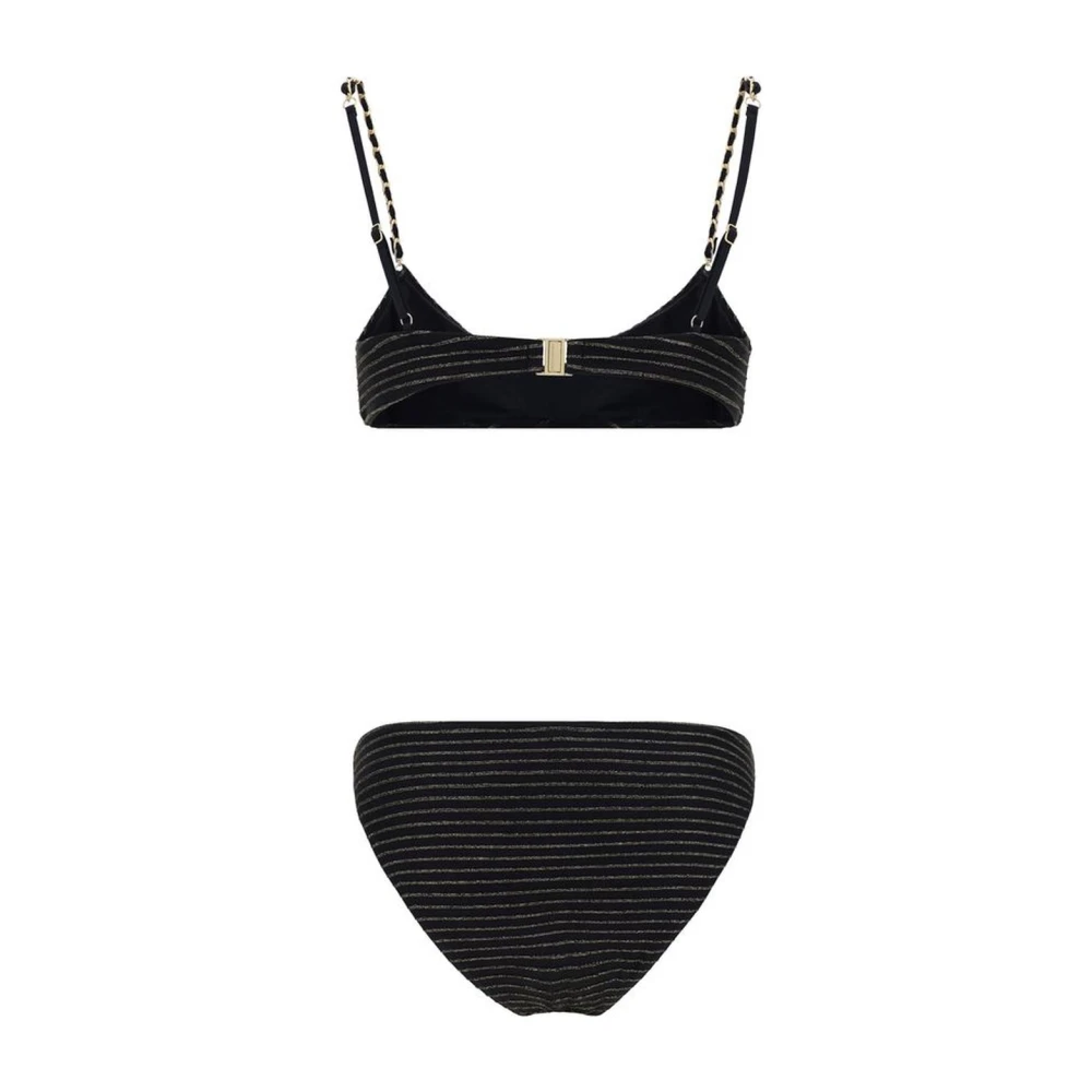 Zimmermann Multicolor Bandeau Badpak met Verstelbare Bandjes Black Dames