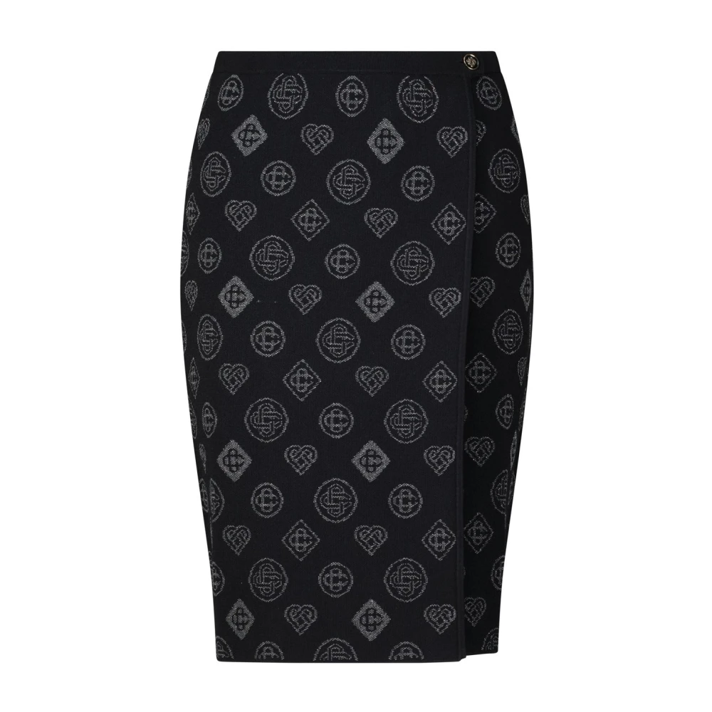 Casablanca Women's Black Short Skirts, Xs, Wrap Style Midi Skirt
