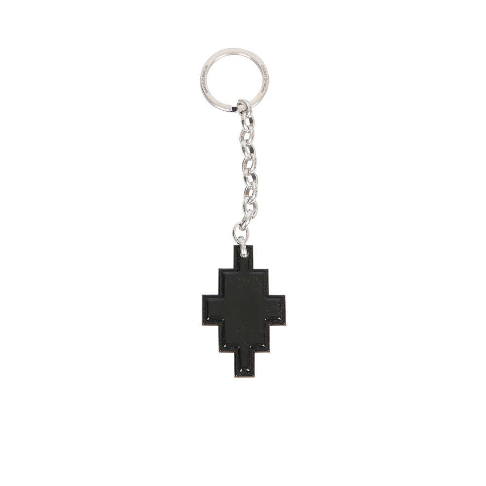 Marcelo Burlon Zwart Kruis PVC Sleutelhanger Hanger Italië Black Heren