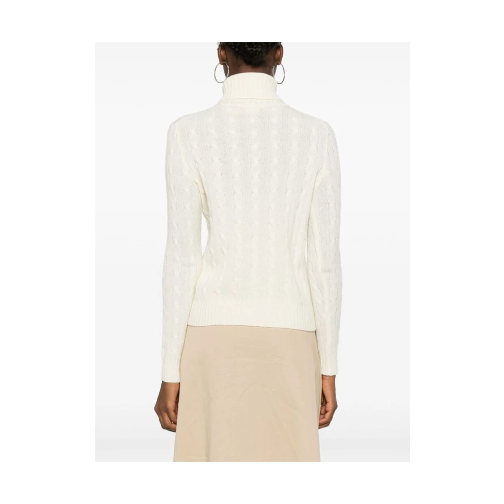 Ralph Lauren Wollen en kasjmier kabelgebreide coltrui White Dames