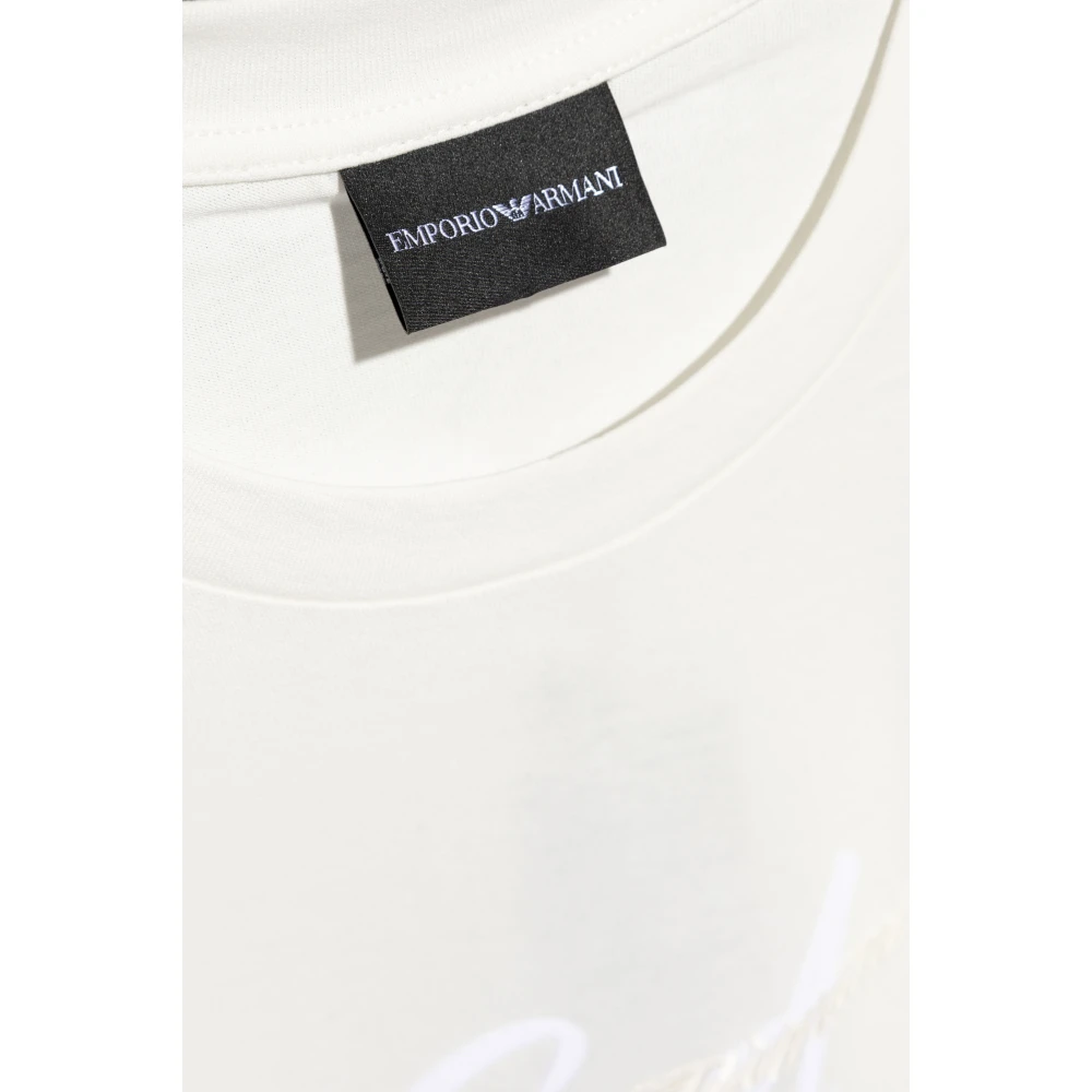 Emporio Armani T-shirt met logo White Heren