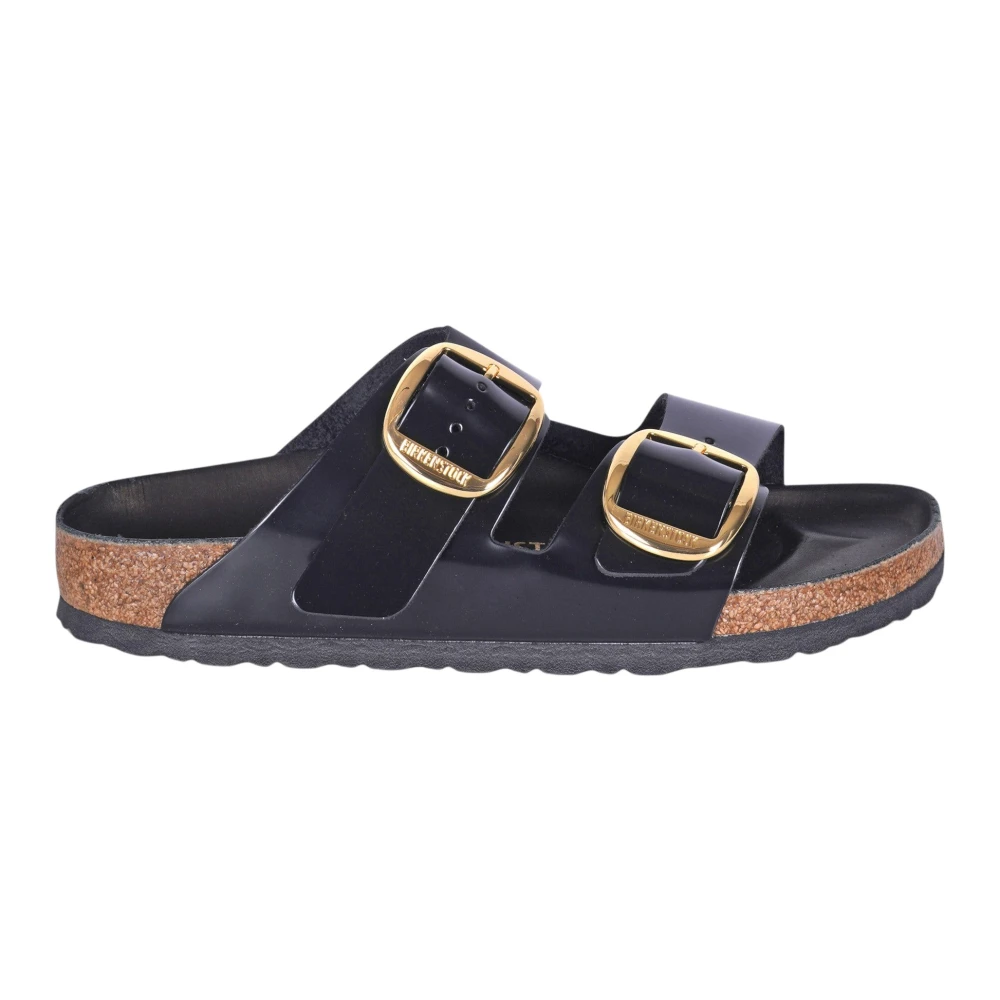 Birkenstock Women's Black Sliders, 8 Uk, Arizona Big Buckle Narrow Fit