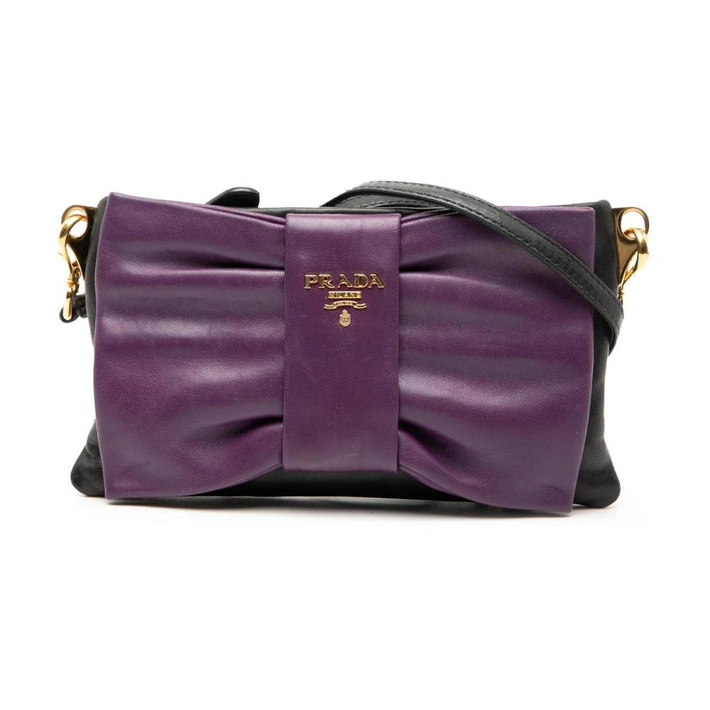 Prada Vintage Women's Pre-Owned Leather Bow Detail Bag