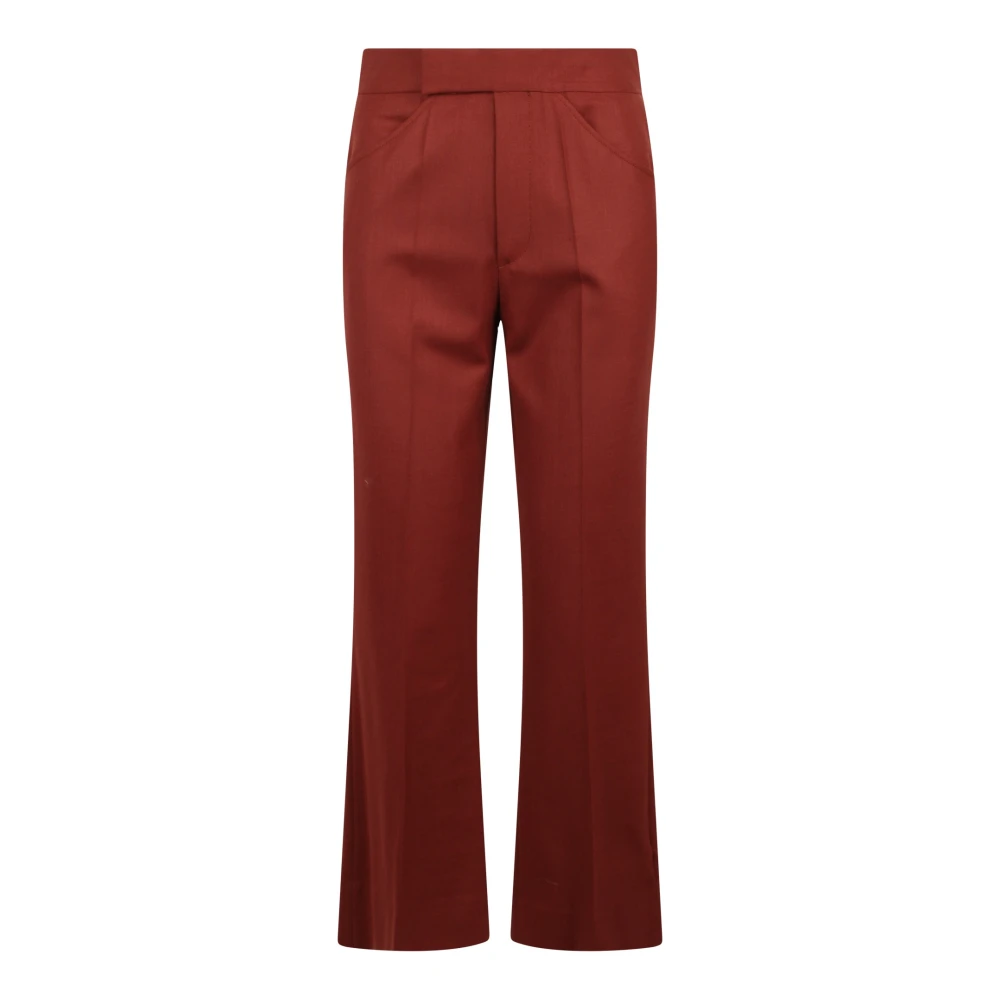 Victoria Beckham Wijde Crop Broek met Gestreken Plooi Brown Dames