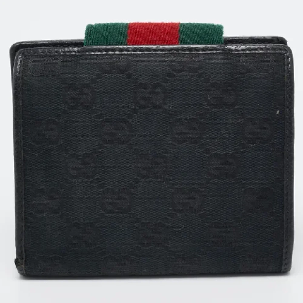 Gucci Vintage Pre-owned Canvas wallets Black Dames