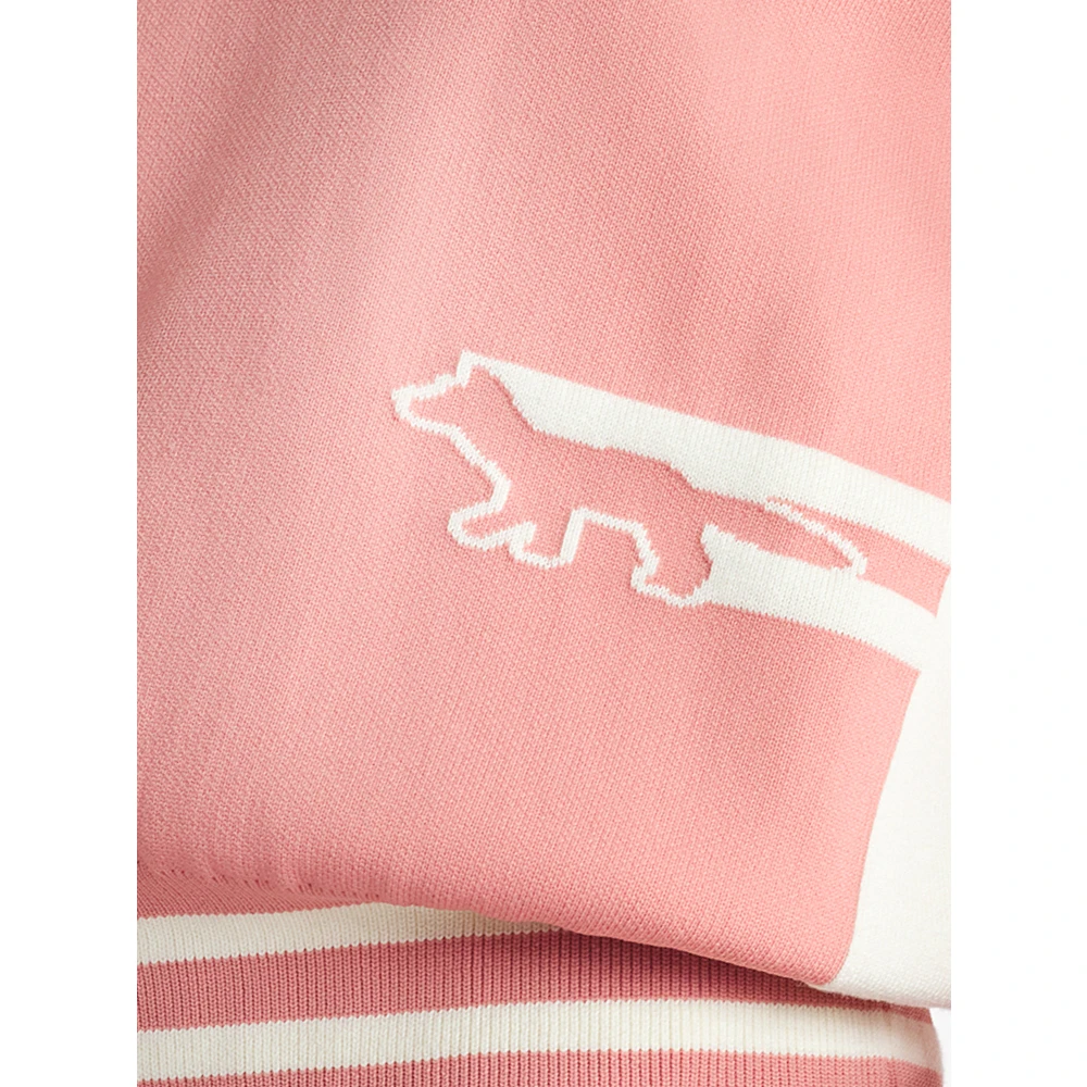 Maison Kitsuné Flash Fox Katoenmix Trui Pink Dames