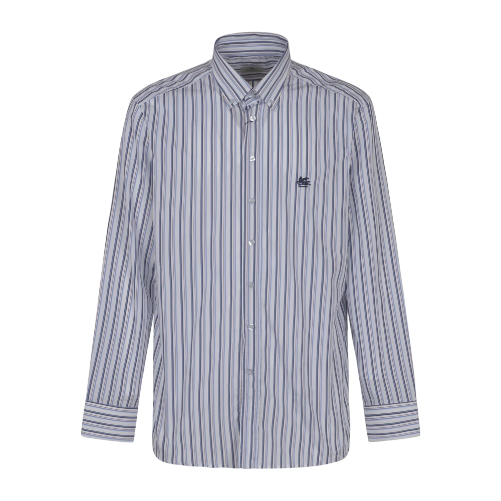 ETRO Beige Gestreept Overhemd met Knoopsluiting Beige Heren