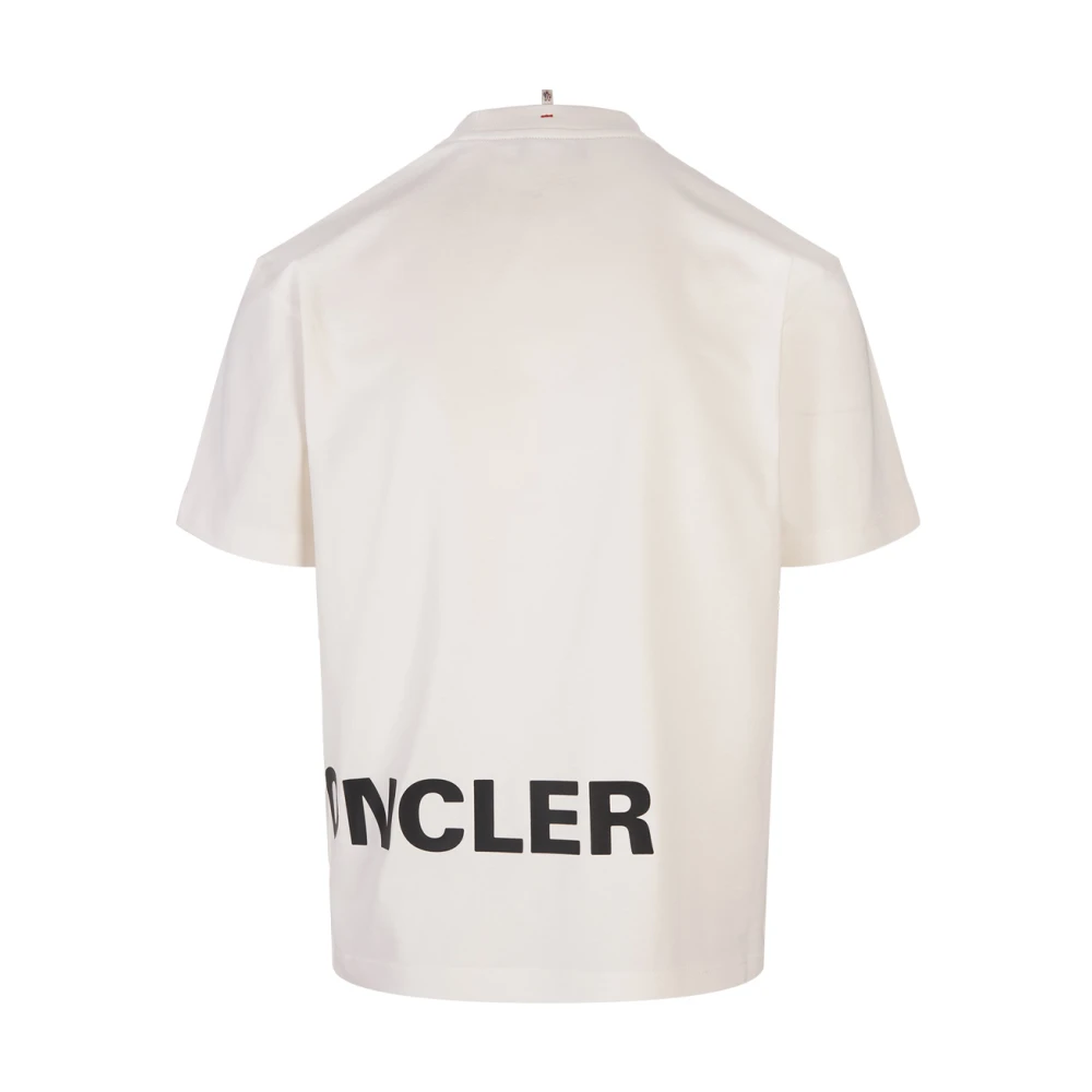 Moncler Wit T-shirt met logodetails White Heren