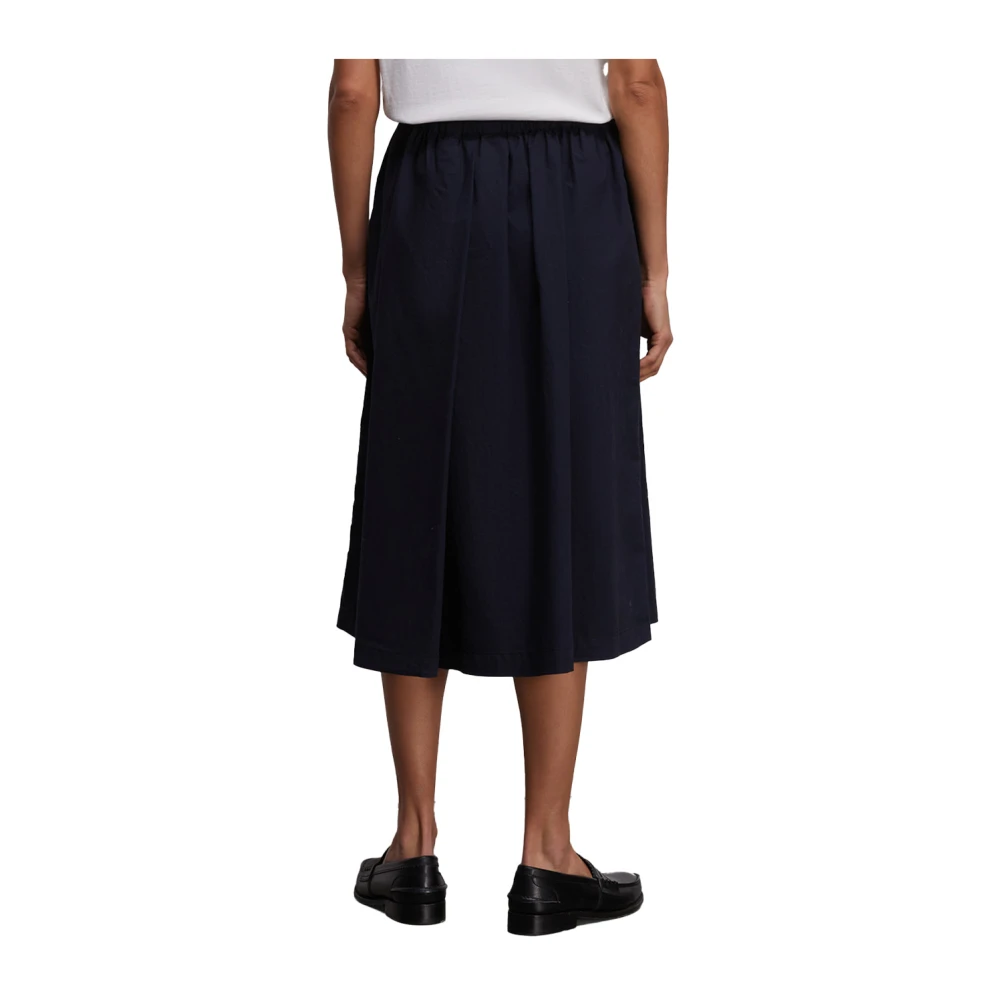 Aspesi Asymmetrische Katoenen Popeline Rok Blue Dames