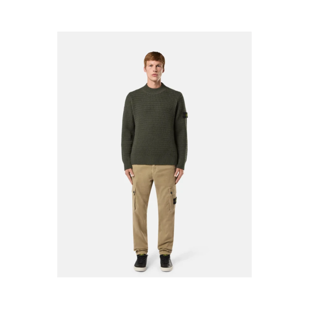 Stone Island Slim Fit Cargo Broek van Stretchkatoen Beige Heren