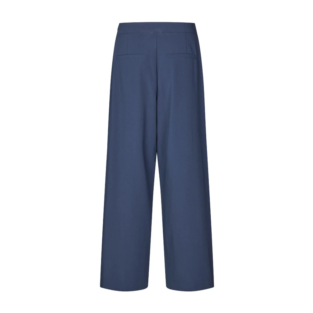 MbyM Navy Wrap Wide Leg Broek Emana Blue Dames
