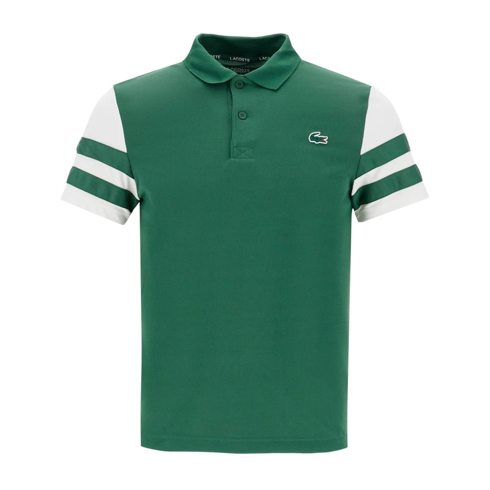 Lacoste Droge Sportpolo met Contrasterende Banden Green Heren