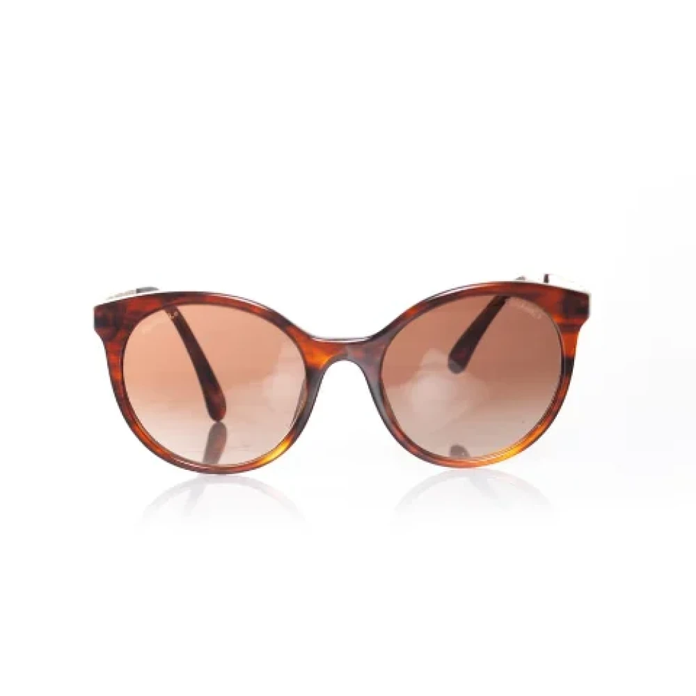 Chanel Vintage Pre-owned Plastic sunglasses Brown Dames
