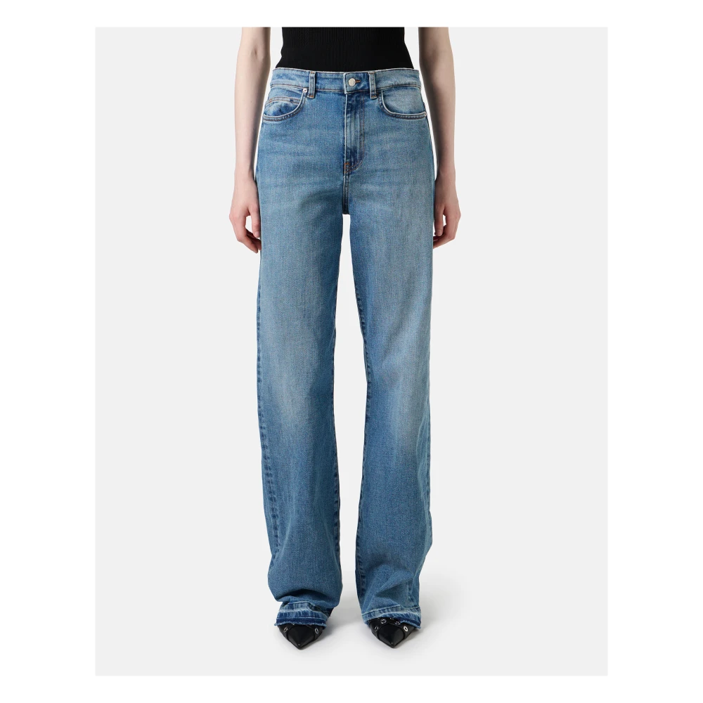Iceberg 5-pocket rechte pijp broek in indigo denim Blue Dames
