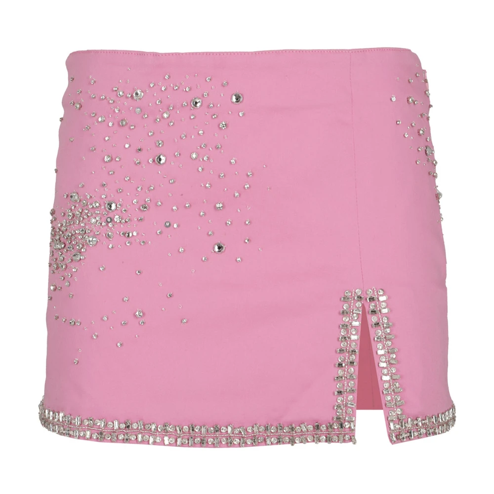 DES Phemmes Satin Gewikkelde Katoenen Jurk Pink Dames