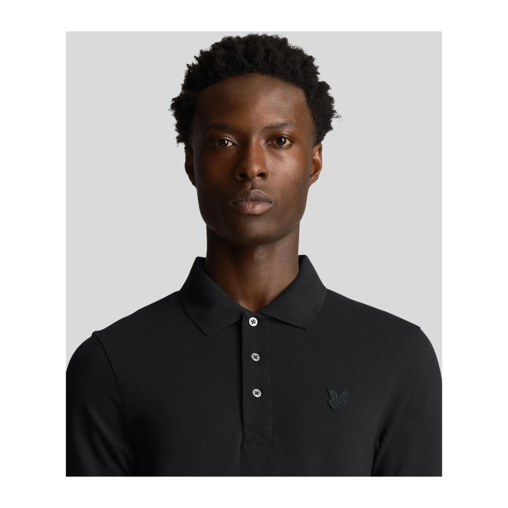 Lyle & Scott Tonal Eagle Polo Shirt Black Heren
