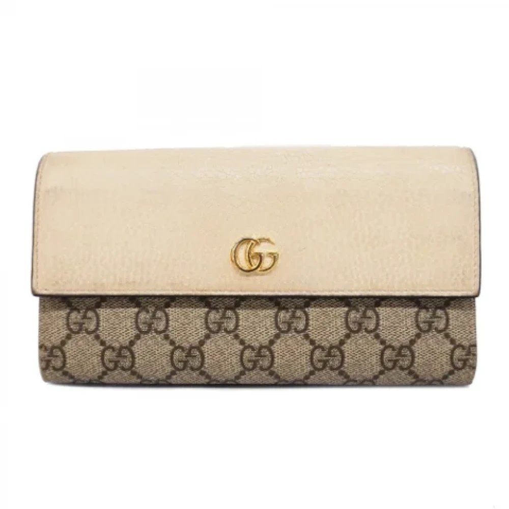 Gucci Vintage Pre-owned Leather wallets Beige Dames