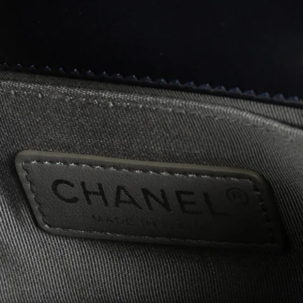 Chanel Vintage Pre-owned Velvet chanel-bags Blue Dames