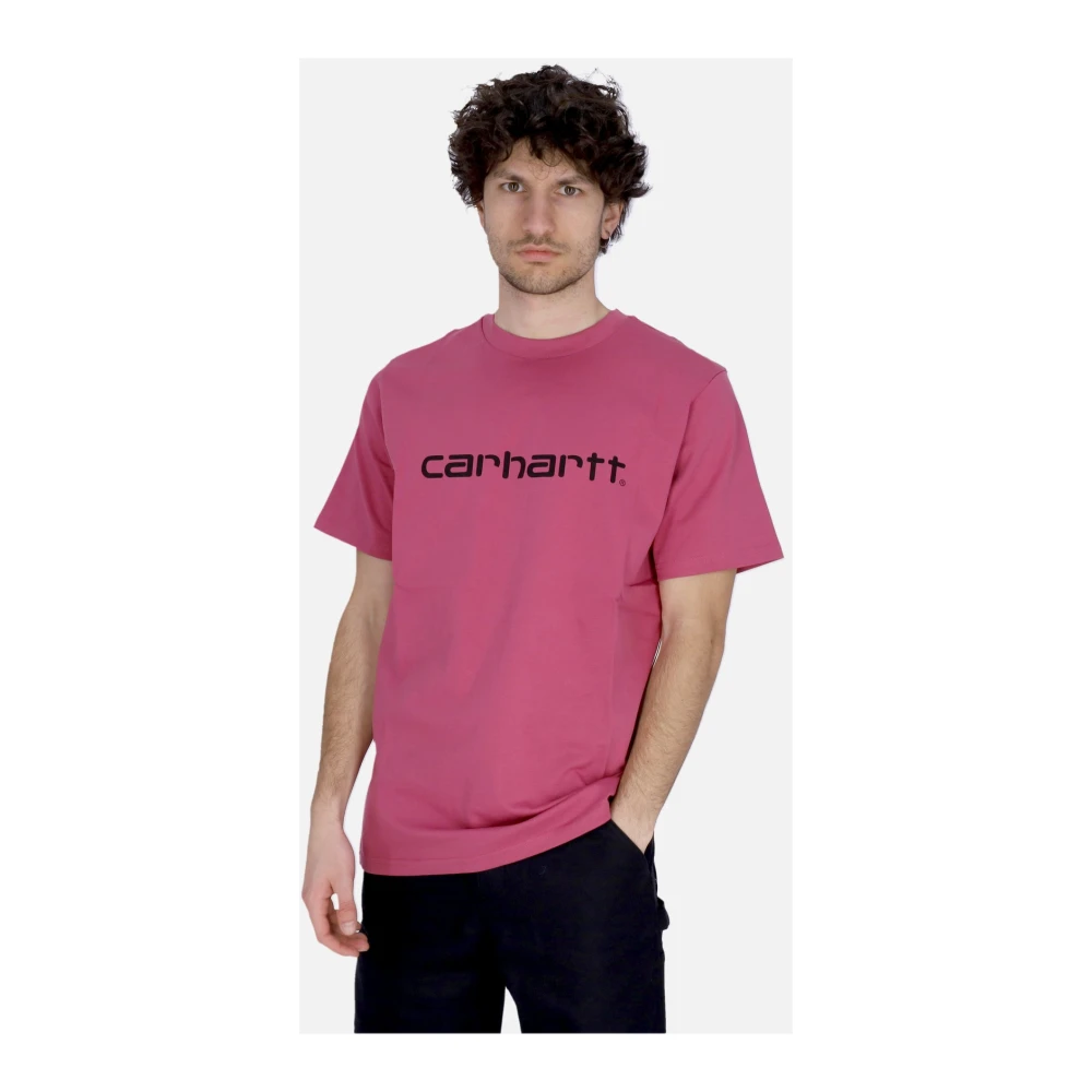 Carhartt WIP Script Tee Magenta Black Streetwear Pink Heren