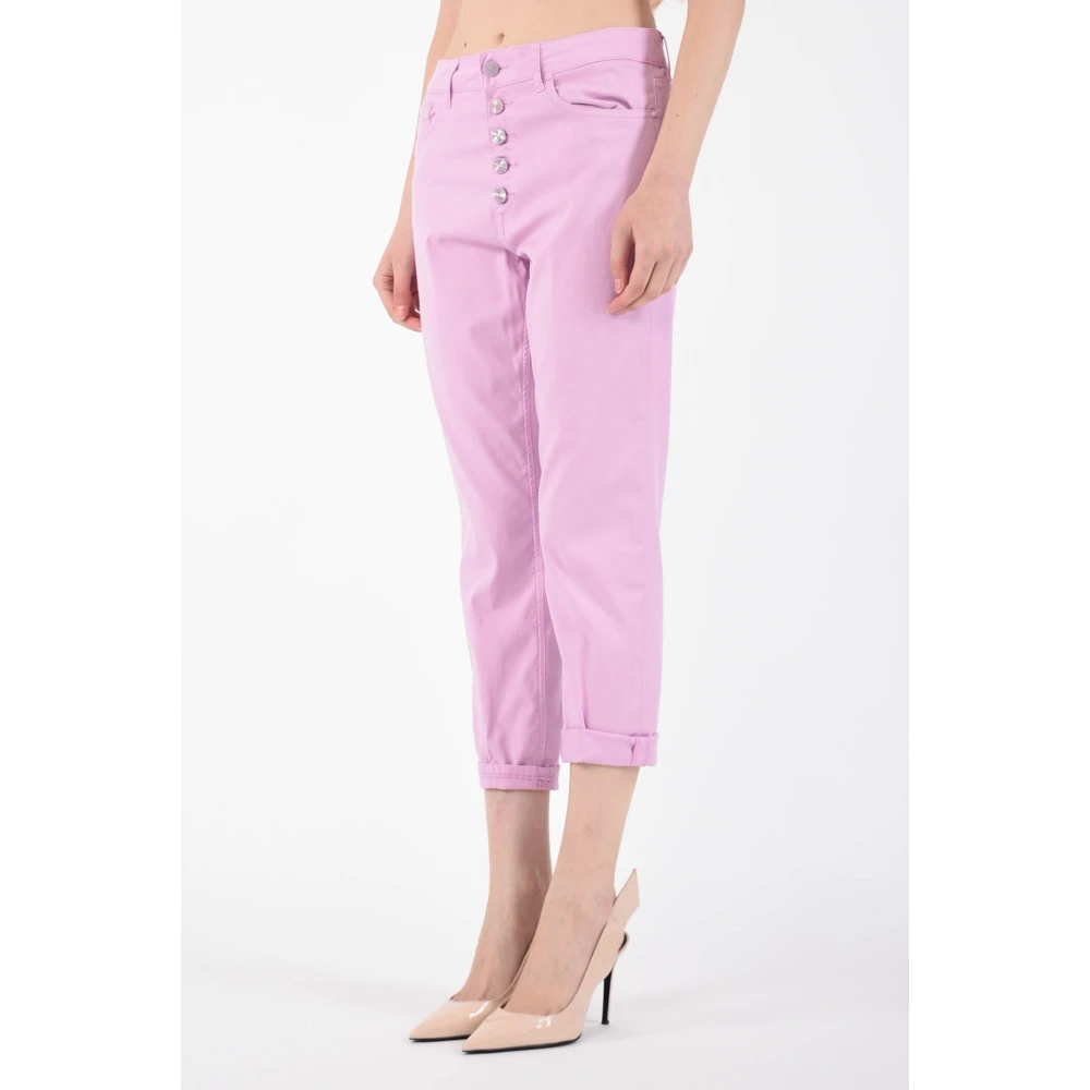 Dondup Cropped Trousers Pink Dames