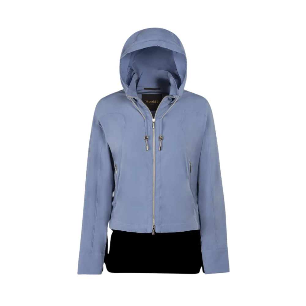 Moorer Women's Blue Light Jackets, S, Crop Jacket