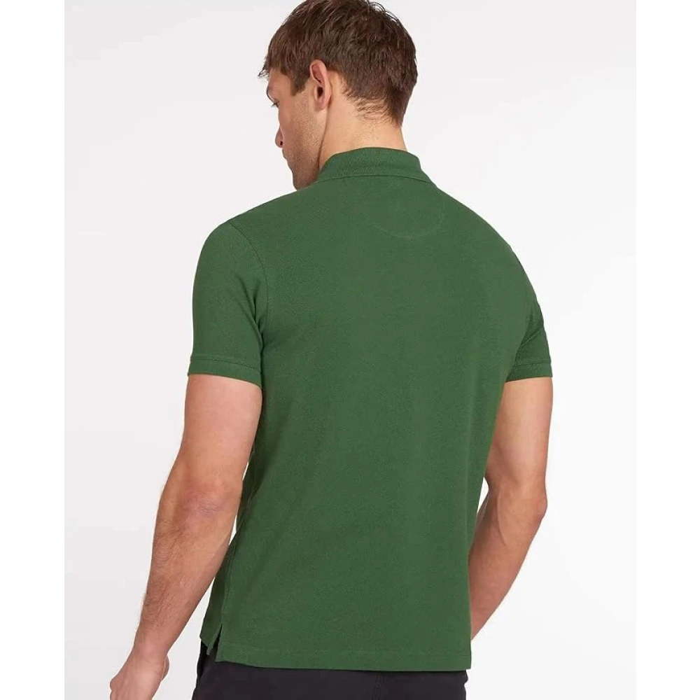 Barbour Tartan Piqué Polo Shirt Racing Green Heren