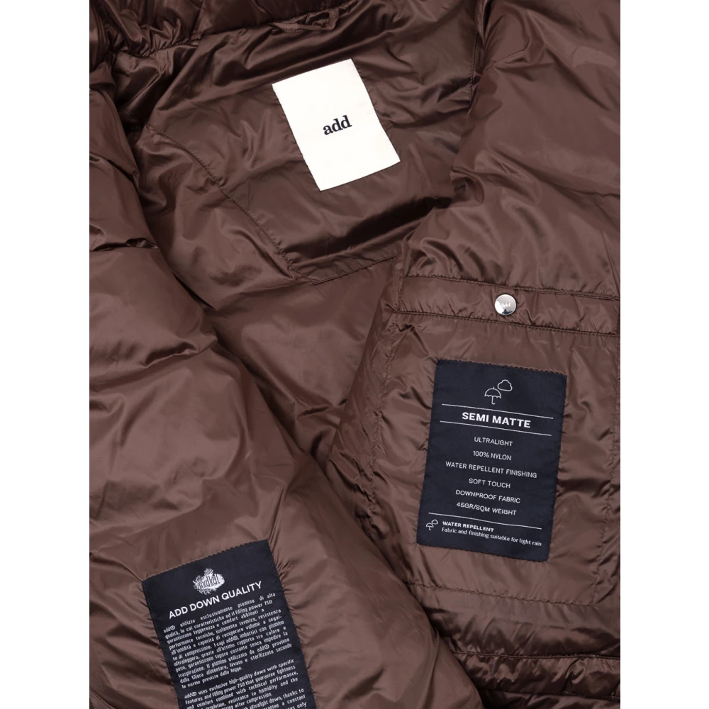 add Afneembare gebreide manchetten donsjack Brown Dames