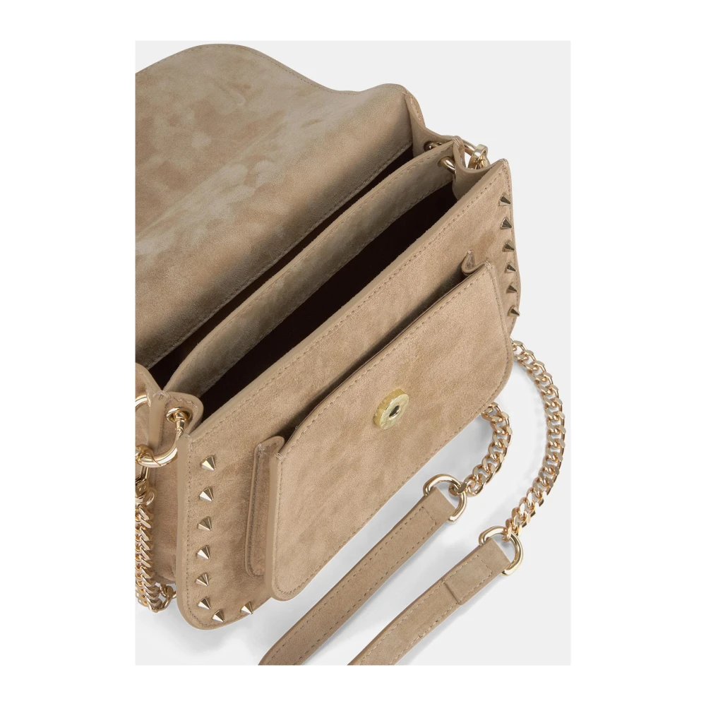 Alma en Pena Studded schoudertas Beige Dames