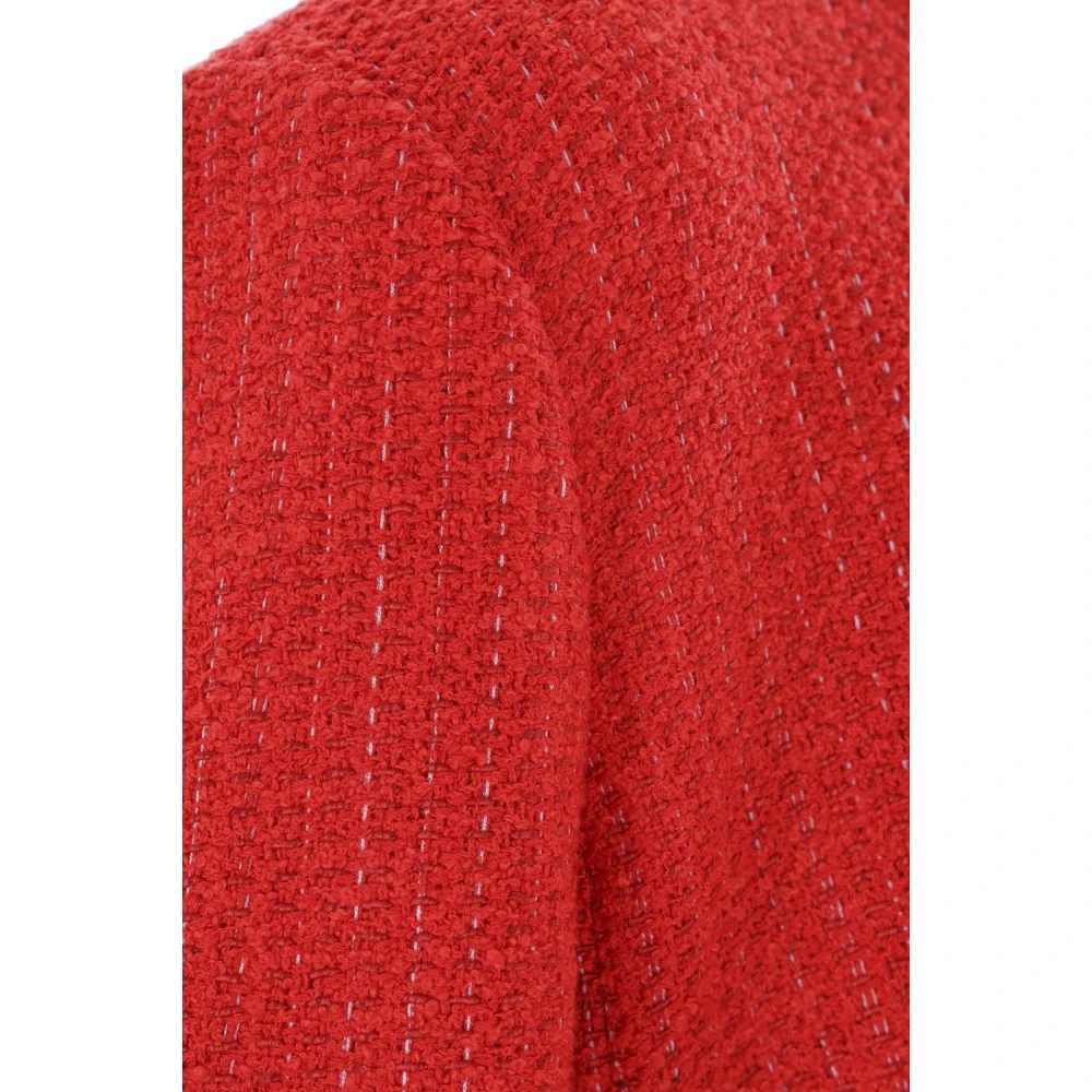Thom Browne Rode Tweed Cardigan Jas Red Dames