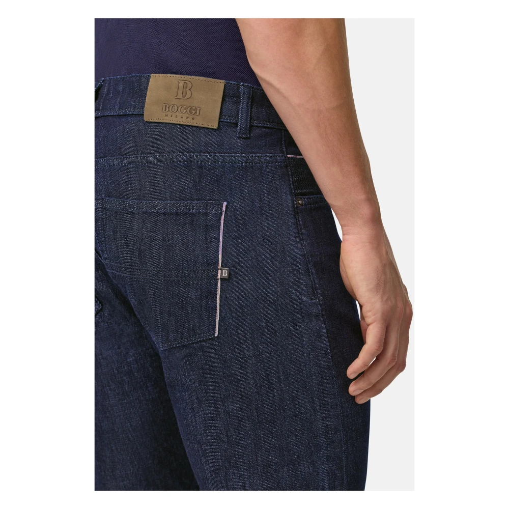 Boggi Milano Selvedge Katoenen Denim Jeans Blue Heren