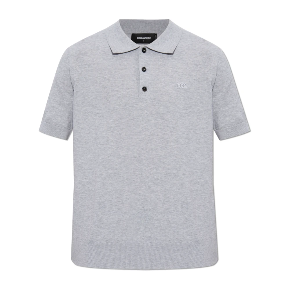 Dsquared2 Gemêleerd Katoenen Poloshirt Gray Heren