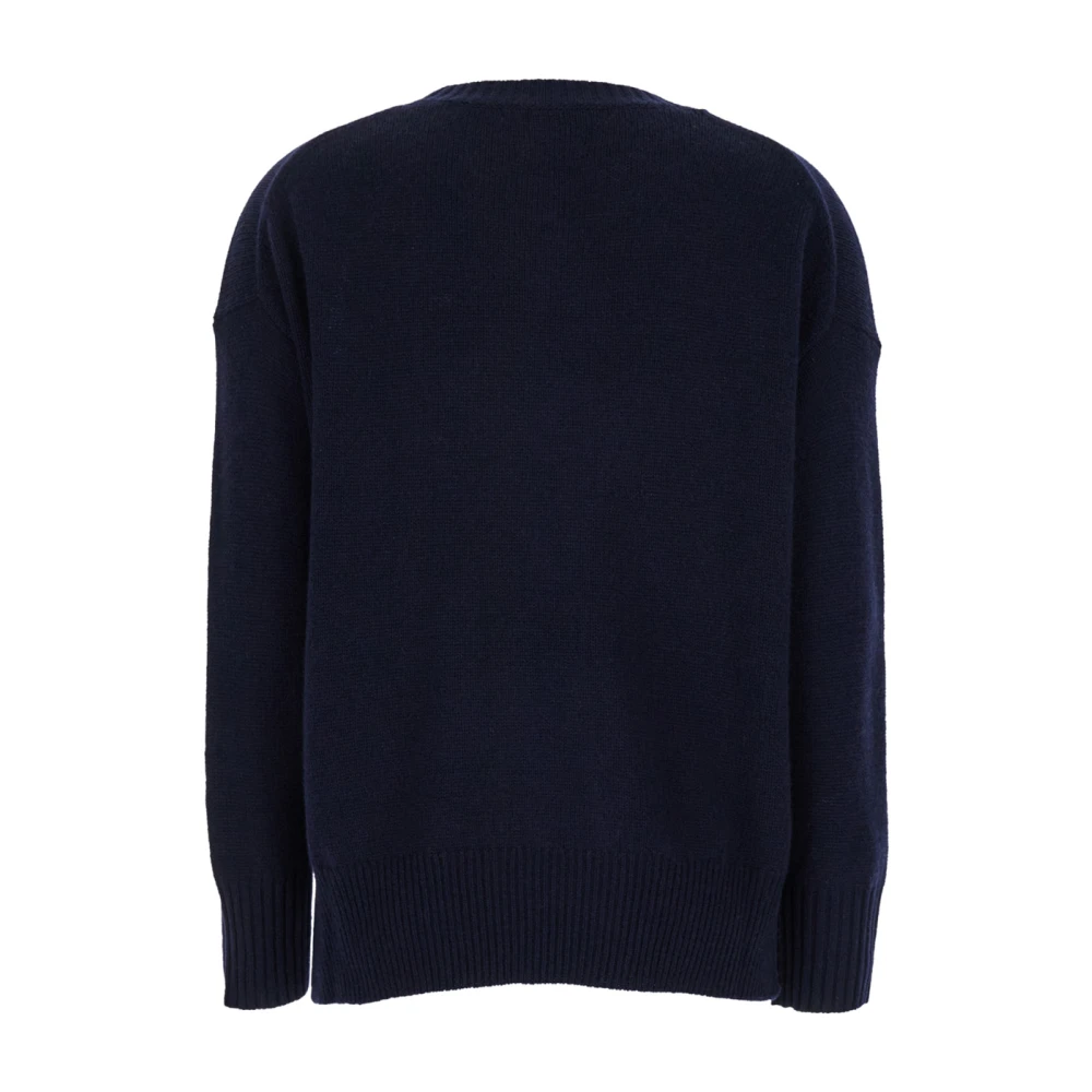 Plain Units Blauwe Crewneck Cashmere Trui Blue Dames