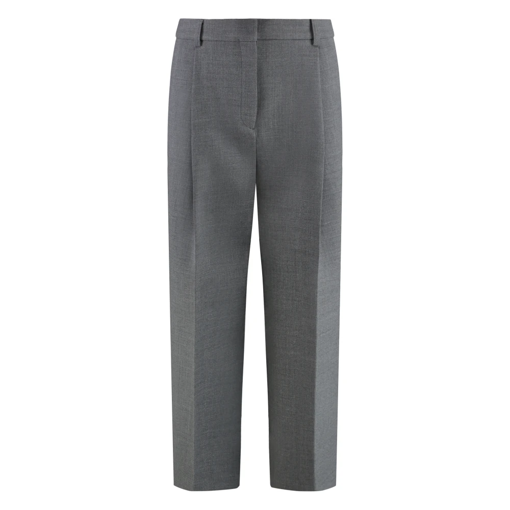 TotêMe Wollen broek met zakken Gray Dames