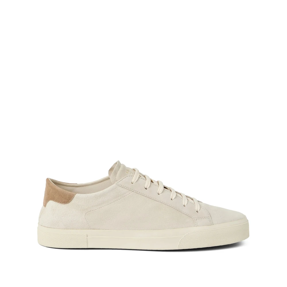 Brunello Cucinelli Witte Vetersneaker met Rubberen Zool Heren Schoenen Beige