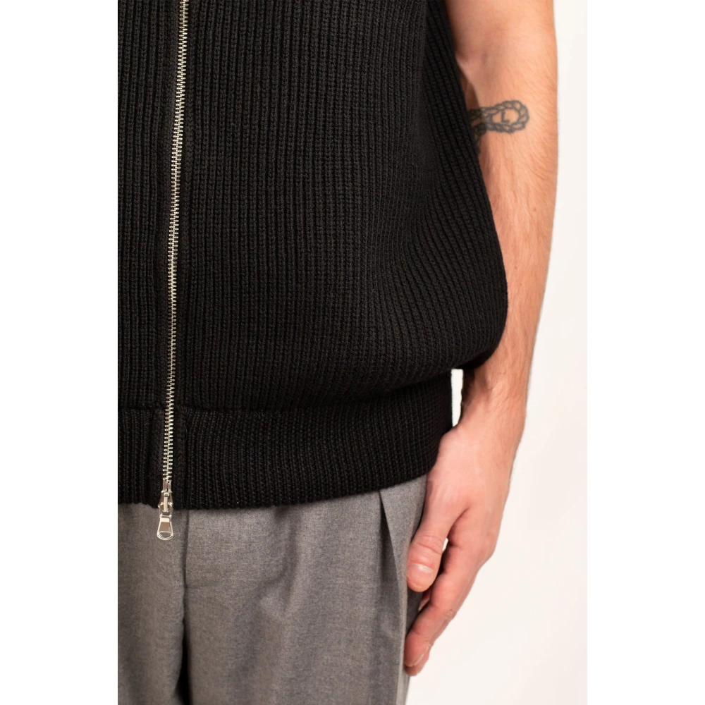 Seven Gauge Geribbelde Merinos Ritsvest Black Heren