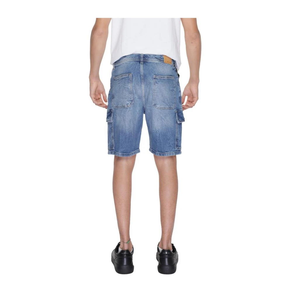Antony Morato Blauwe Katoenen Bermuda Shorts voor Mannen Blue Heren
