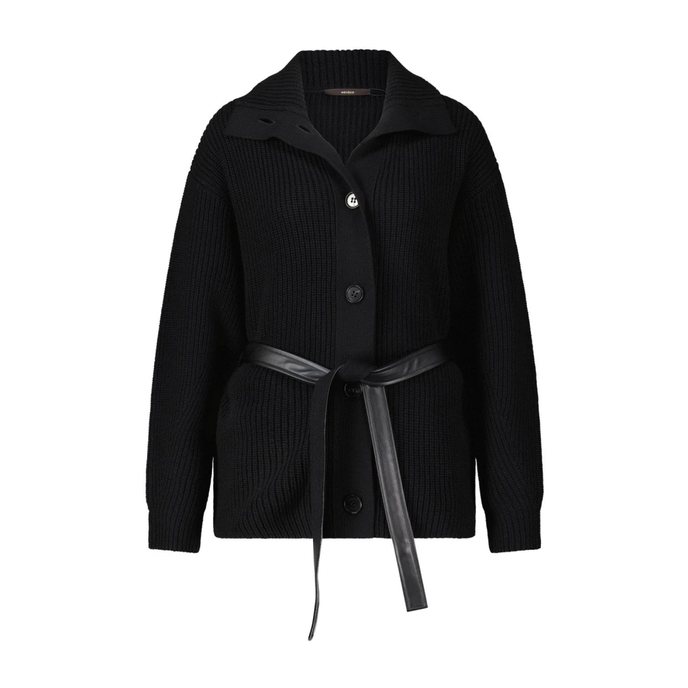 Windsor Wollen Ceintuurvest Black Dames