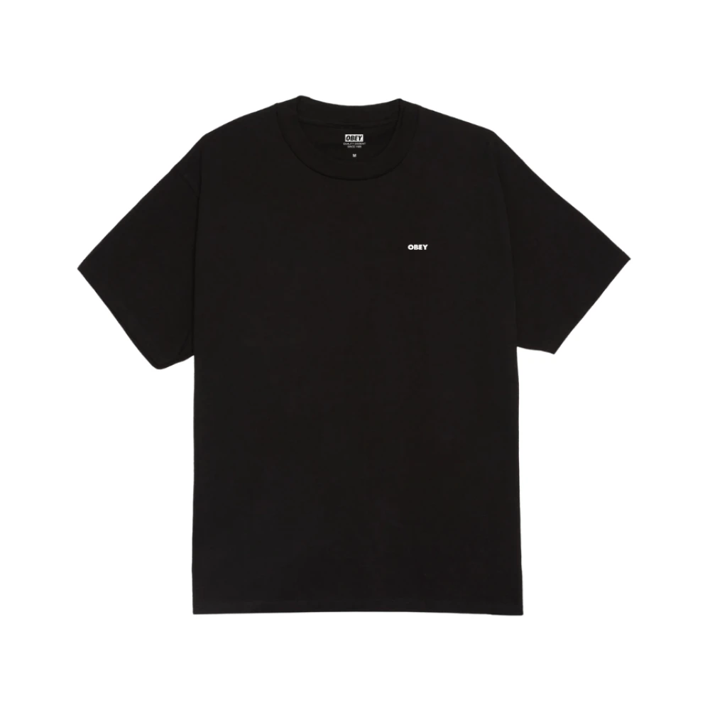 Obey Men's Black T-Shirts, S, Artistic Cotton Tee With Back Print